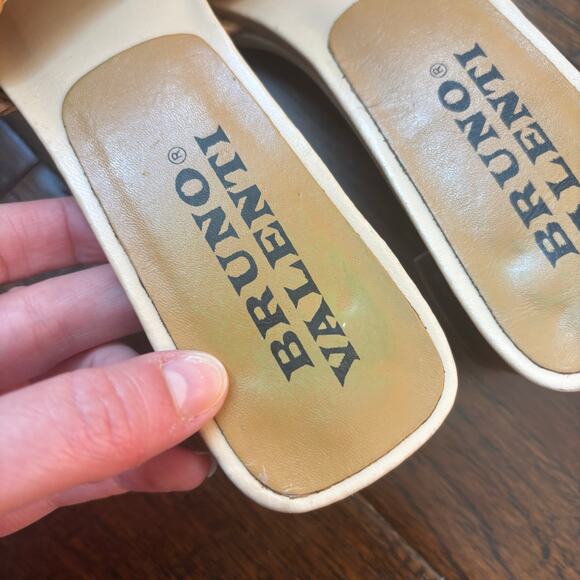 Bruno Valentini 90s Sandals Woven Sandals Mules Raffia Leather Sz 7 Tan - Picture 8 of 13